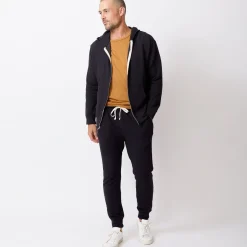 MONROW Supersoft Fleece Zip Up Hoody FADEDBLACK Store